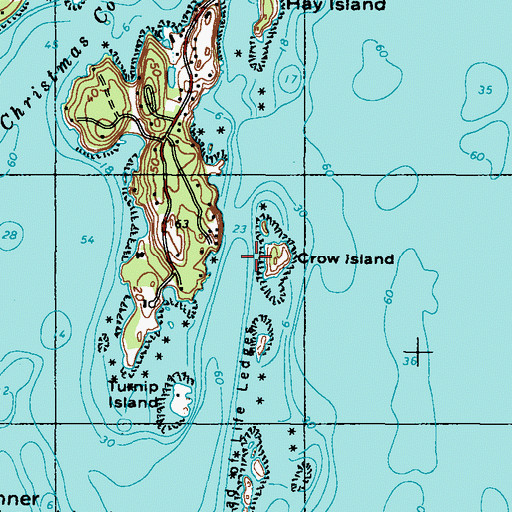 Topographic Map of Crow Island, ME