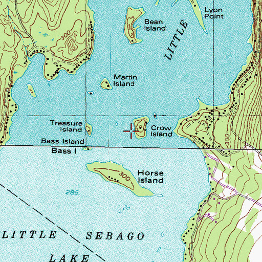 Topographic Map of Crow Island, ME