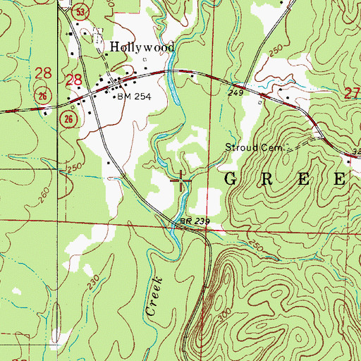 Topographic Map of Wingfield Creek, AR