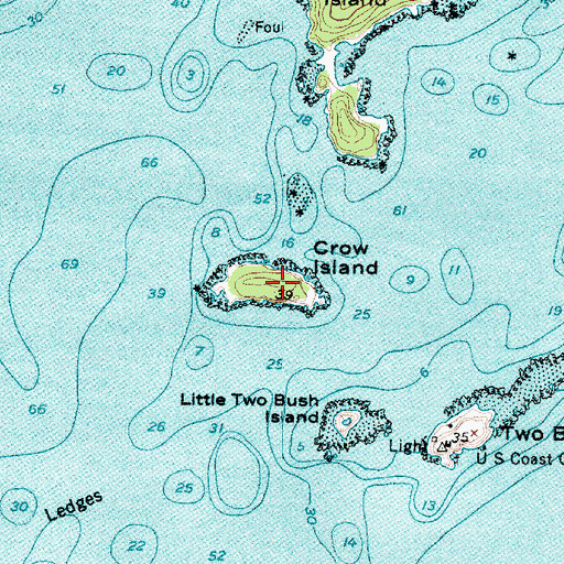 Topographic Map of Crow Island, ME