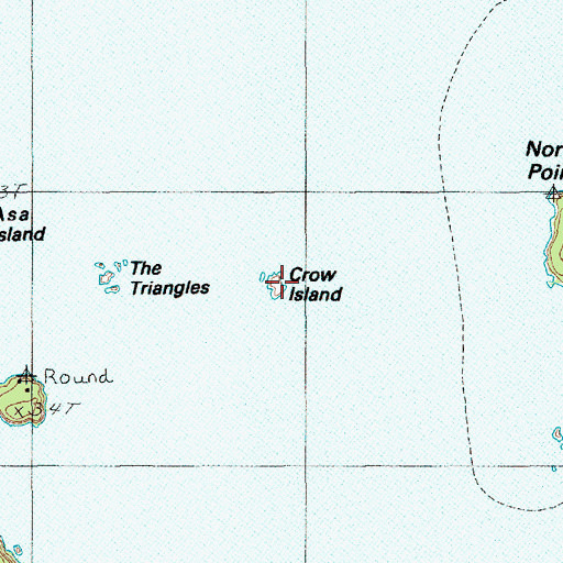 Topographic Map of Crow Island, ME