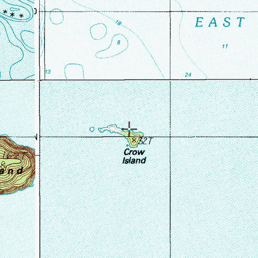 Topographic Map of Crow Island, ME