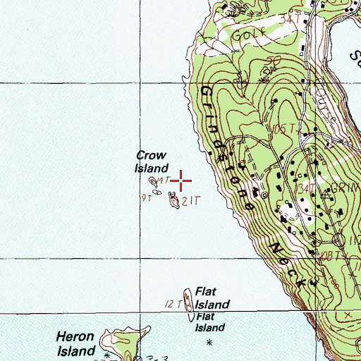 Topographic Map of Crow Island, ME