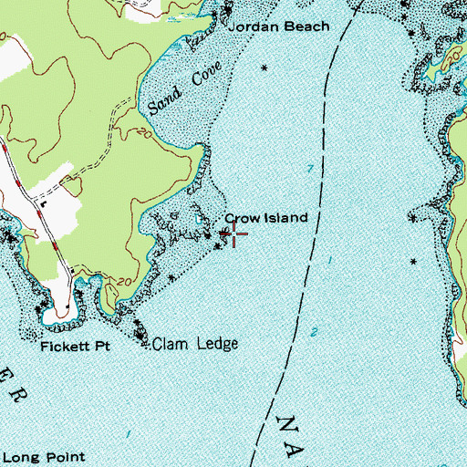 Topographic Map of Crow Island, ME