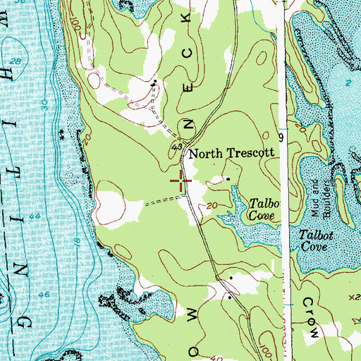 Topographic Map of Crow Neck, ME