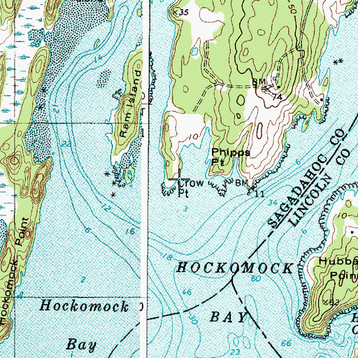 Topographic Map of Crow Point, ME