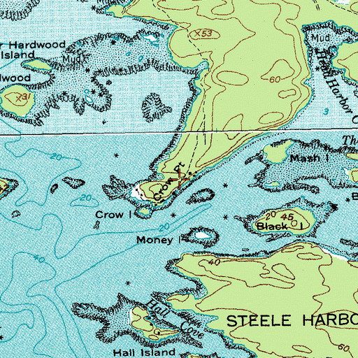 Topographic Map of Crow Point, ME