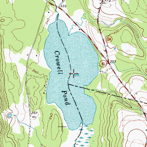 Topographic Map of Crowell Pond, ME