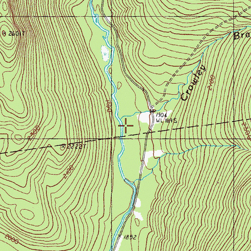 Topographic Map of Crowley Branch, ME