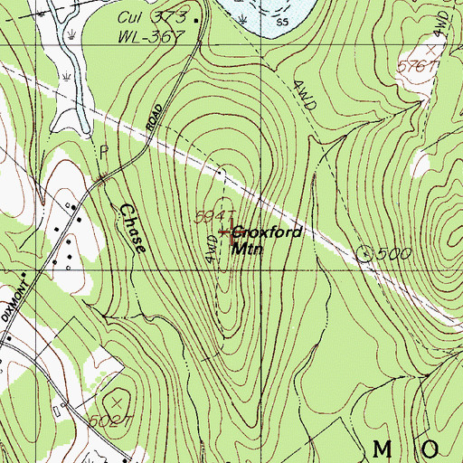 Topographic Map of Croxford Mountain, ME