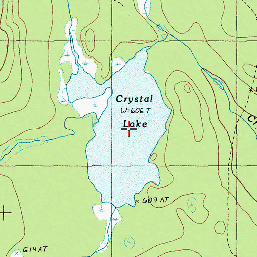 Topographic Map of Crystal Lake, ME
