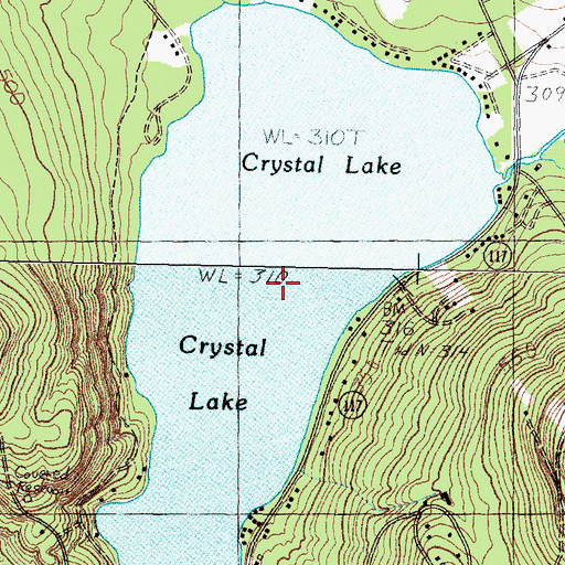 Topographic Map of Crystal Lake, ME