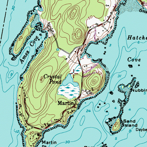 Topographic Map of Crystal Pond, ME