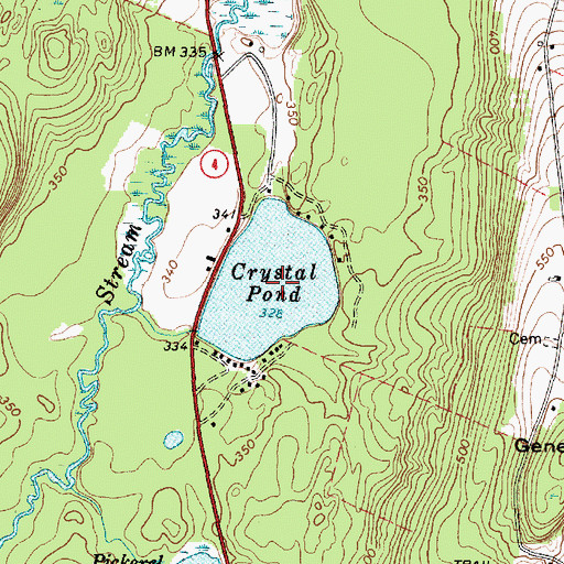 Topographic Map of Crystal Pond, ME