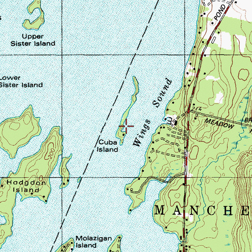 Topographic Map of Cuba Island, ME