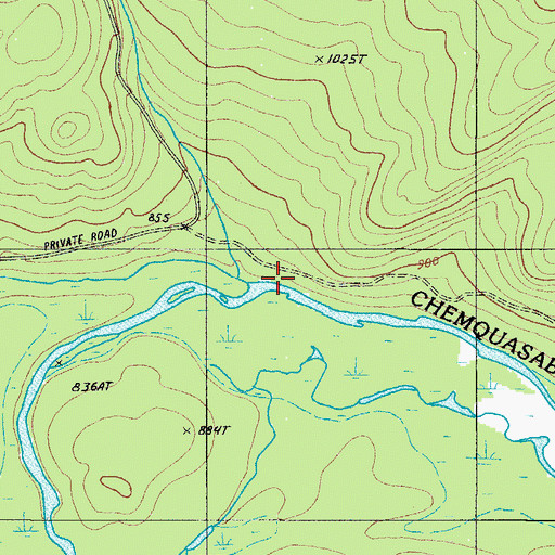Topographic Map of Cunliffe Brook, ME