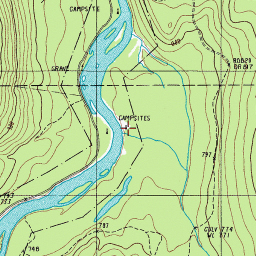Topographic Map of Cunliffe Depot Camp, ME