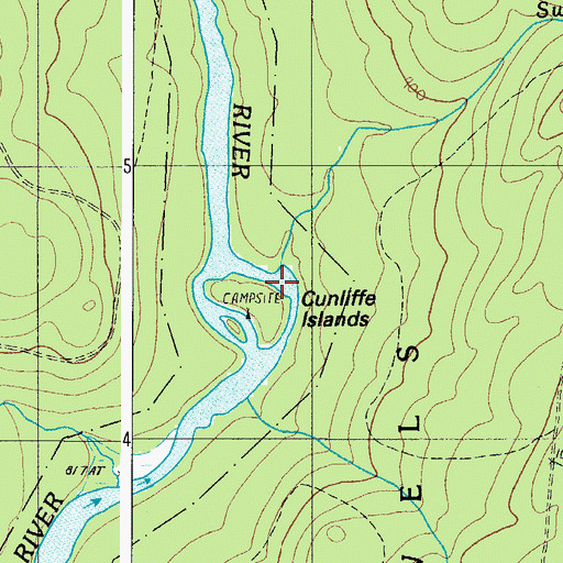 Topographic Map of Cunliffe Islands, ME
