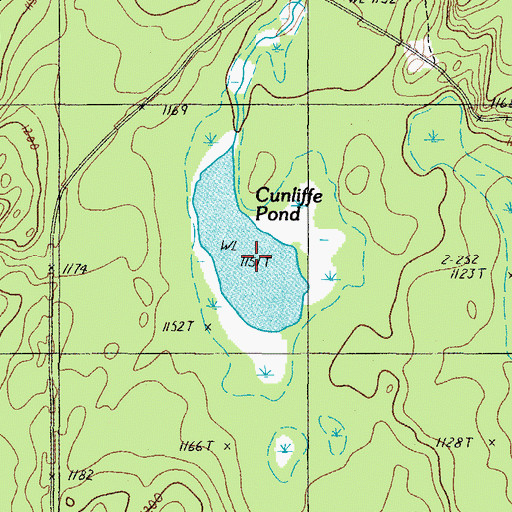 Topographic Map of Cunliffe Pond, ME