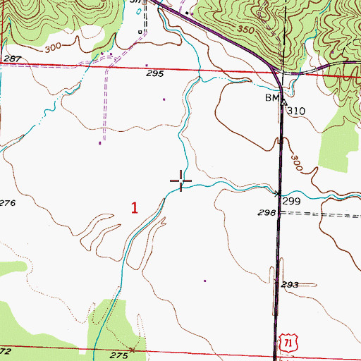 Topographic Map of Winters Creek, AR