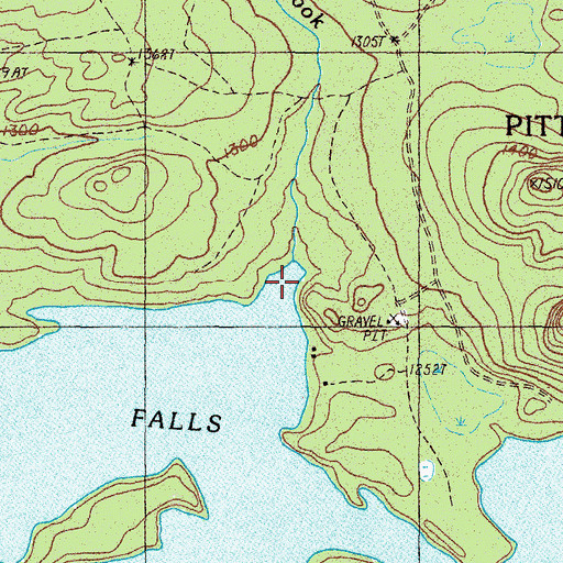 Topographic Map of Cunningham Brook, ME