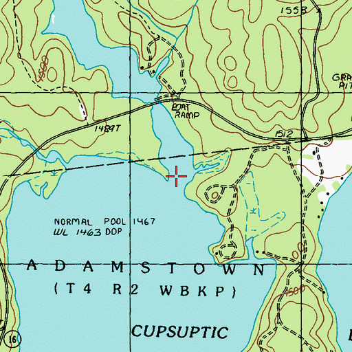 Topographic Map of Cupsuptic River, ME