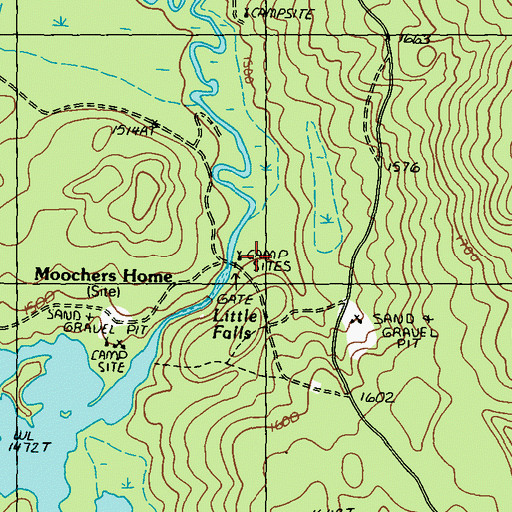 Topographic Map of Cupsuptic Sporting Camp (historical), ME