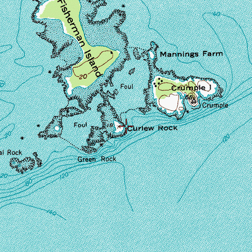 Topographic Map of Curlew Rock, ME