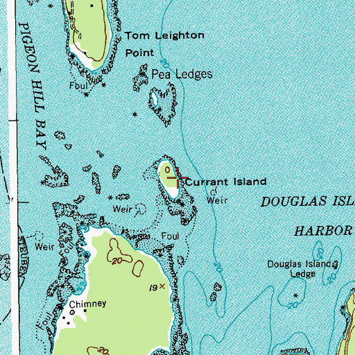Topographic Map of Currant Island, ME