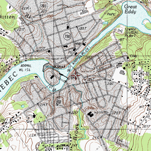 Topographic Map of Currier Brook, ME