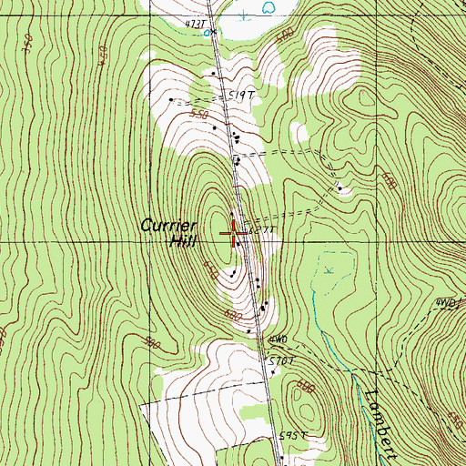 Topographic Map of Currier Hill, ME