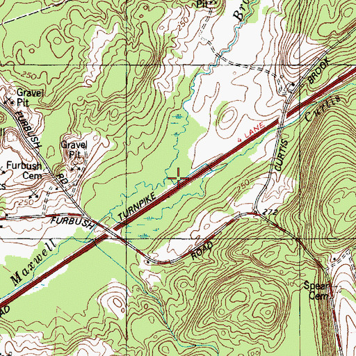 Topographic Map of Curtis Brook, ME