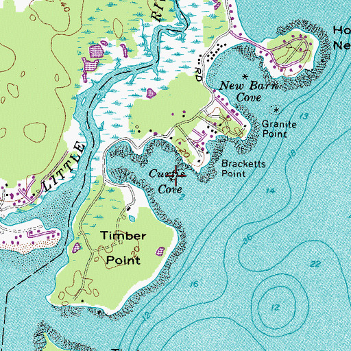 Topographic Map of Curtis Cove, ME