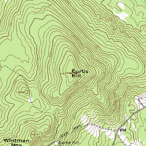Topographic Map of Curtis Hill, ME