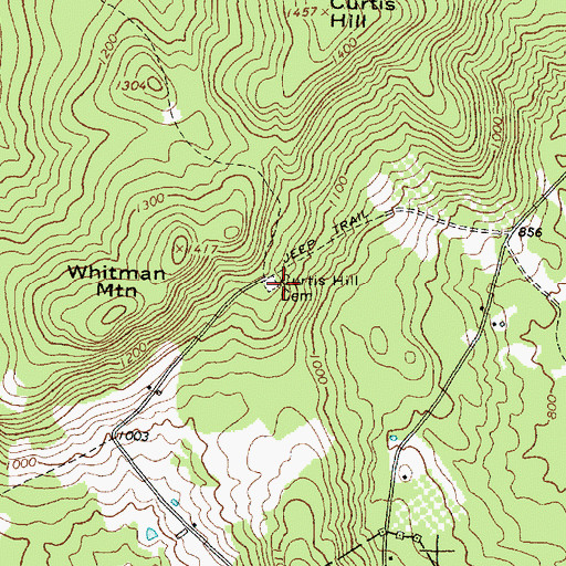 Topographic Map of Curtis Hill Cemetery, ME