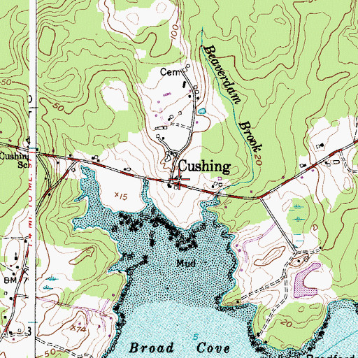 Topographic Map of Cushing, ME