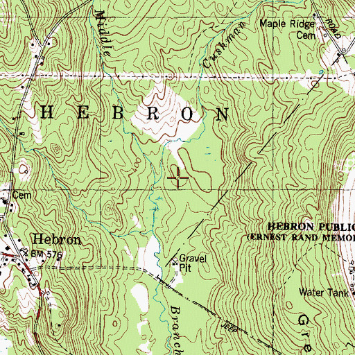 Topographic Map of Cushman Brook, ME