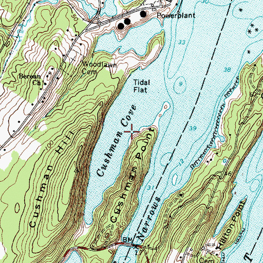 Topographic Map of Cushman Cove, ME