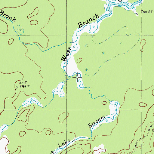 Topographic Map of Cut Lake Stream, ME