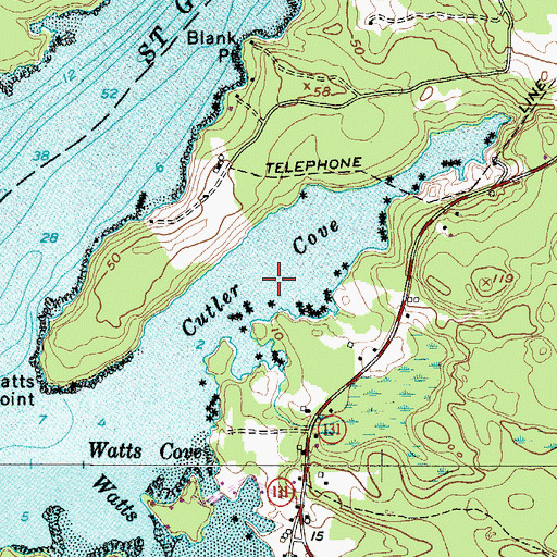 Topographic Map of Cutler Cove, ME