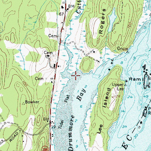 Topographic Map of Cutting Creek, ME