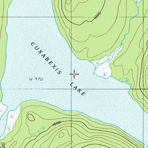 Topographic Map of Cuxabexis Lake, ME