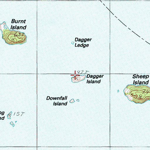 Topographic Map of Dagger Island, ME