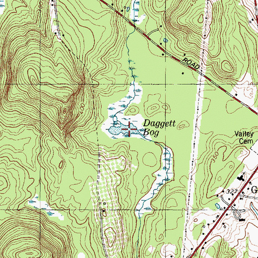 Topographic Map of Daggett Bog, ME