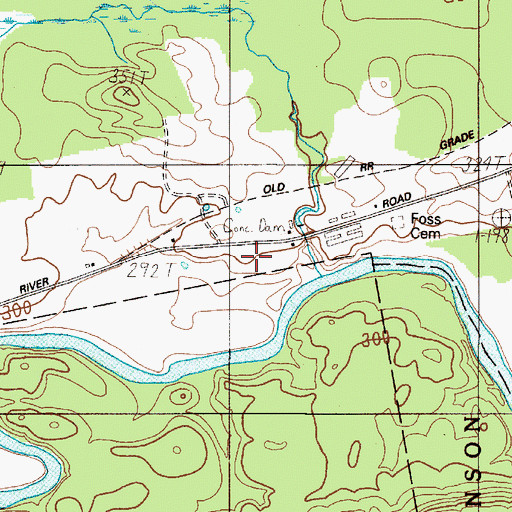Topographic Map of Daggett Brook, ME