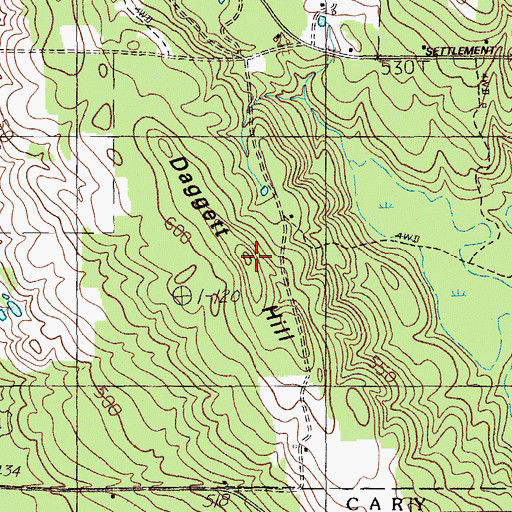 Topographic Map of Daggett Hill, ME