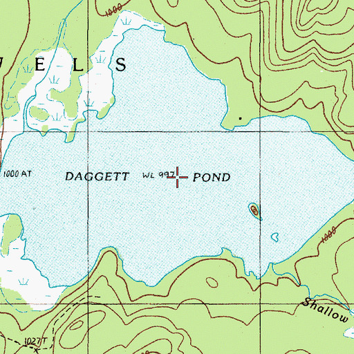 Topographic Map of Daggett Pond, ME
