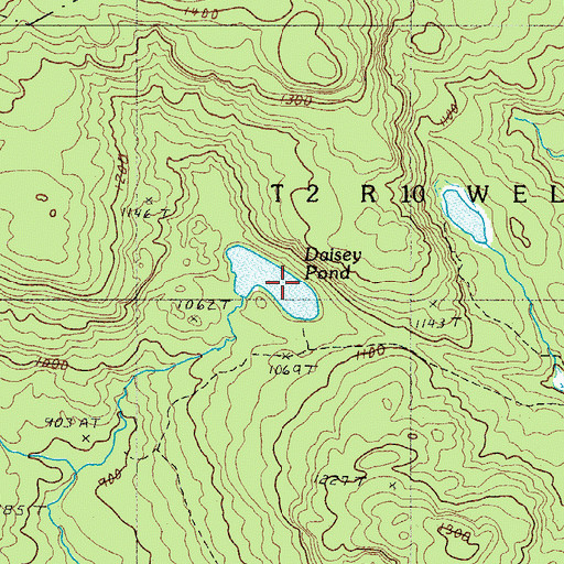 Topographic Map of Daisey Pond, ME