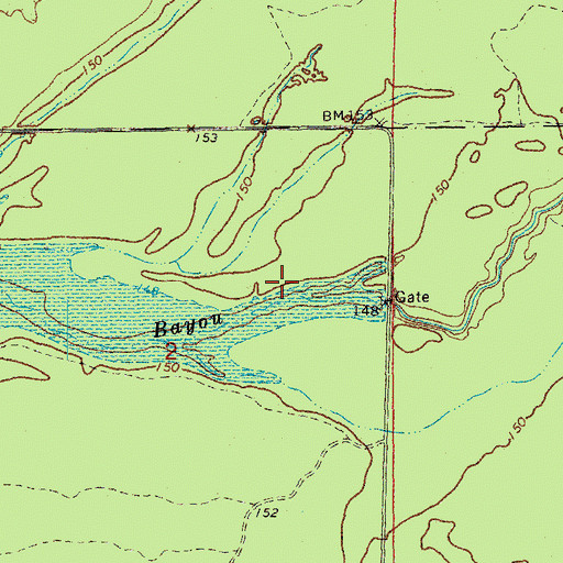 Topographic Map of Wolf Bayou, AR