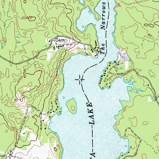 Topographic Map of Damariscotta Lake, ME